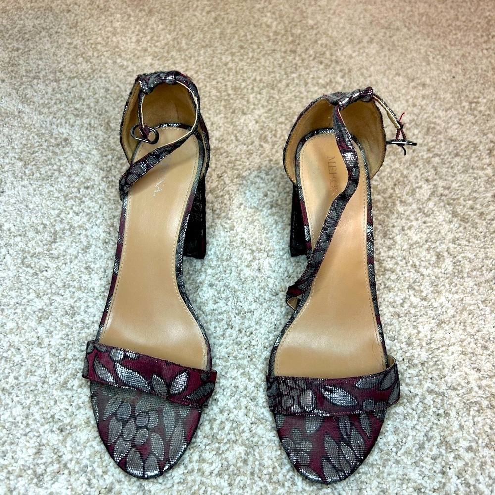 Metallic block heels